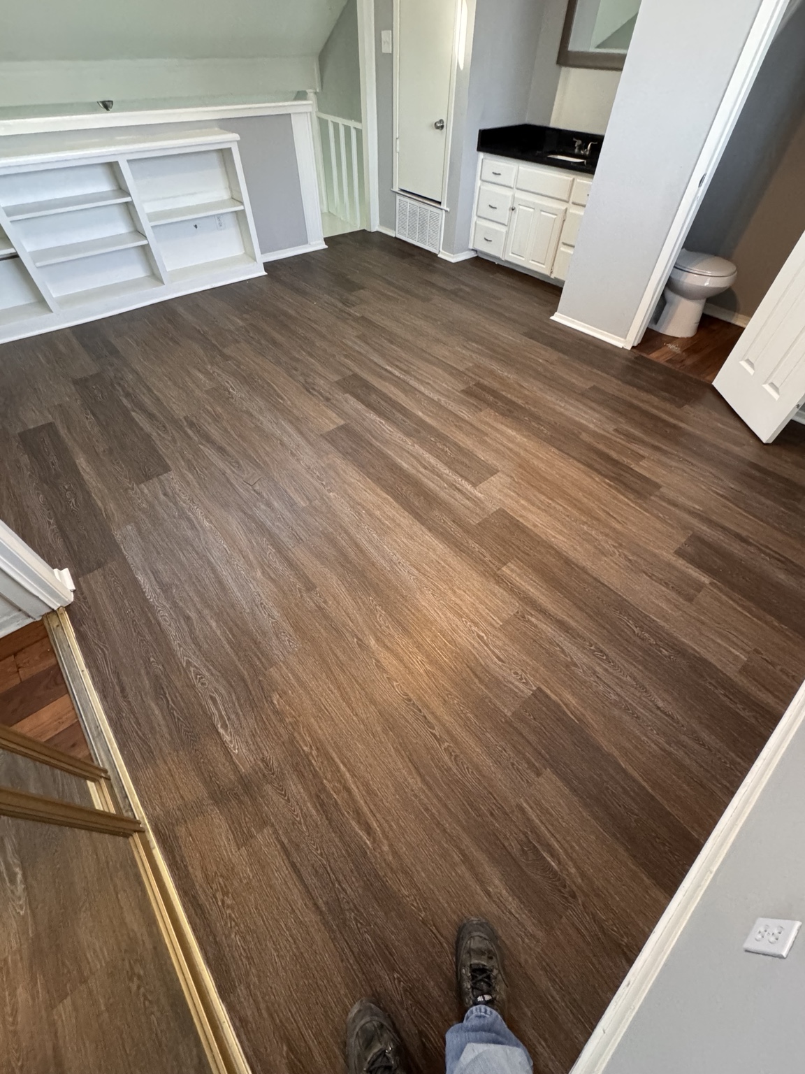 Polished commercial floor after service