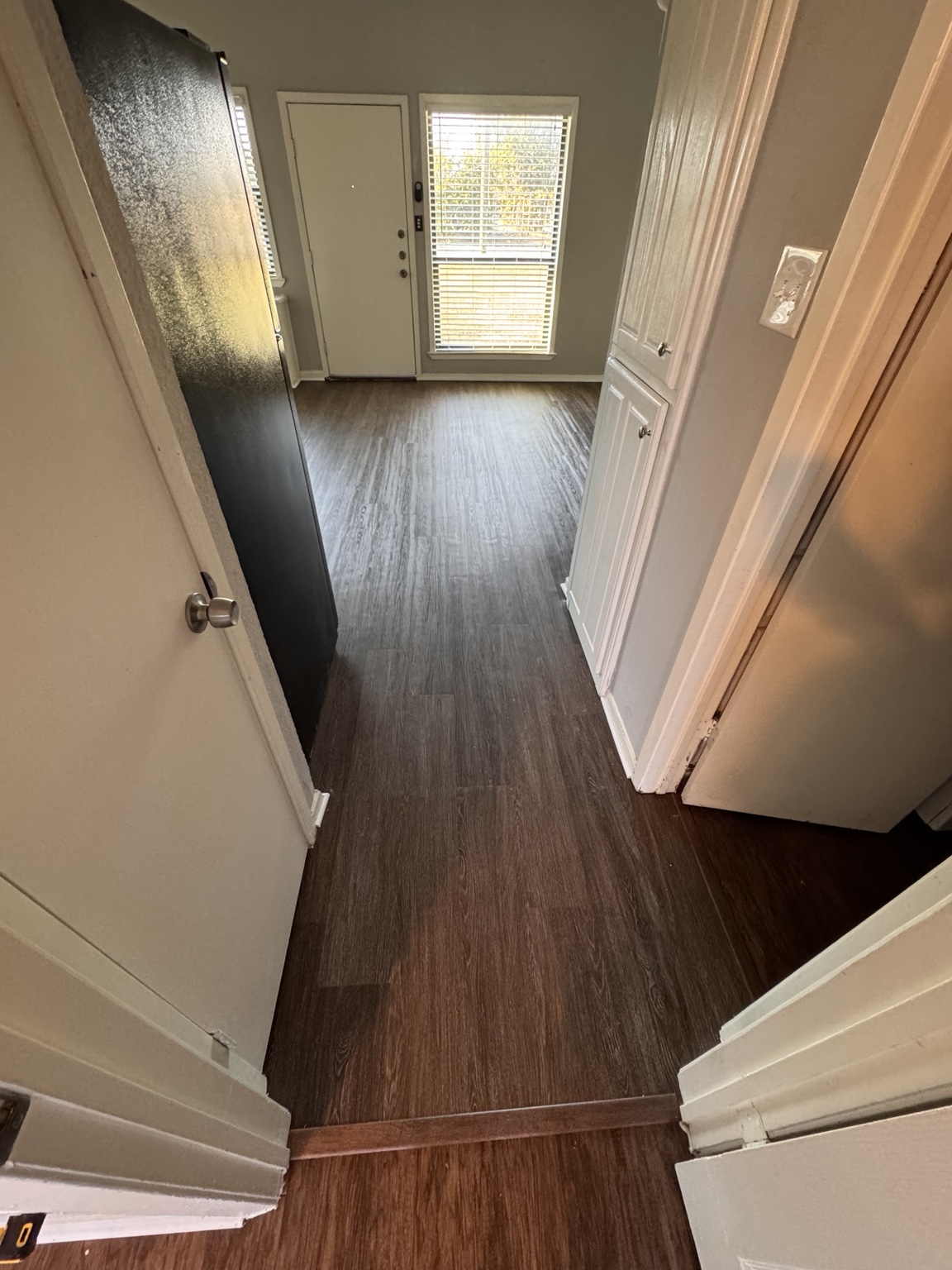 Completed wood-look flooring installation